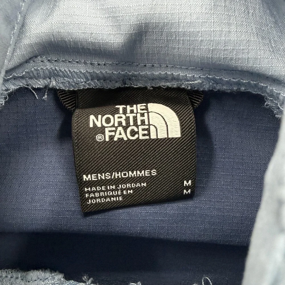 The North Face Jacket Mens Medium Blue Colorblock Hooded 1/4 Zip Windbreaker